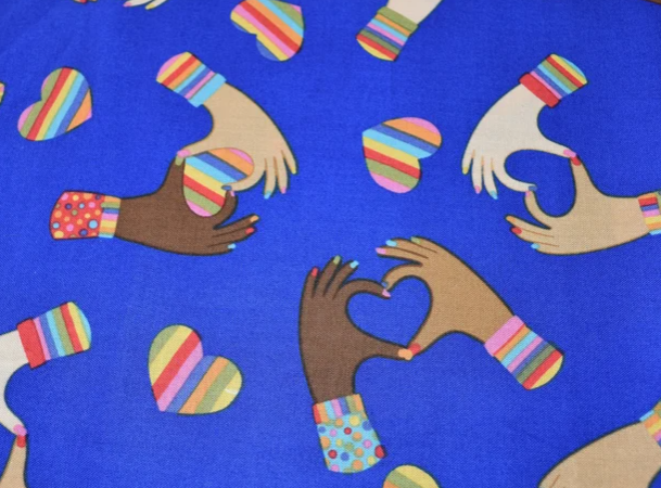 Hearts and Hands on Blue