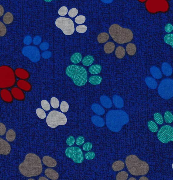 Paw Prints on Navy