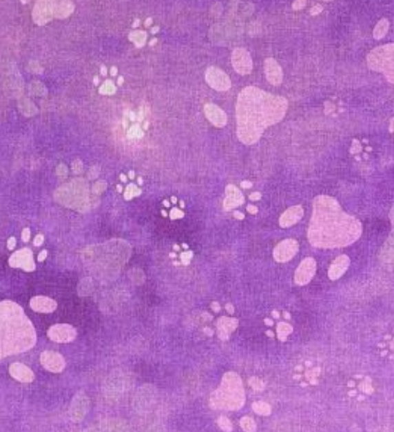 Paw Prints on Ombre Purple