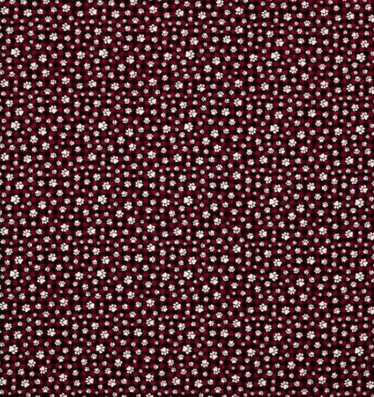 Paws on Red and Black Check Flannel