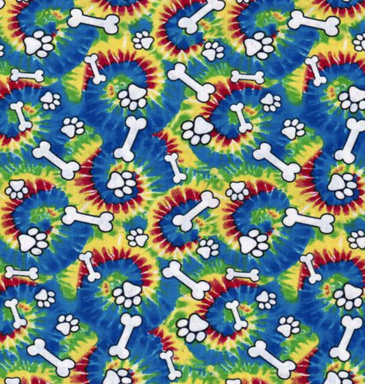 Tie Dye Bones and Paws